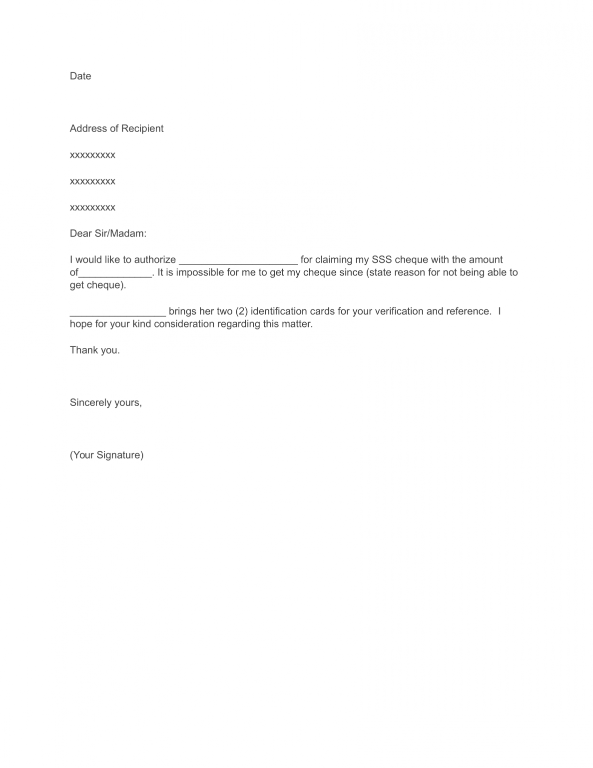 Authorization Letter To Claim Reimbursement Templates At Images and