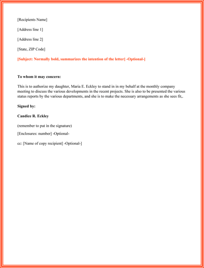 Authorization Letter Samples Act Behalf Word Excel Sample Format Porn 2458