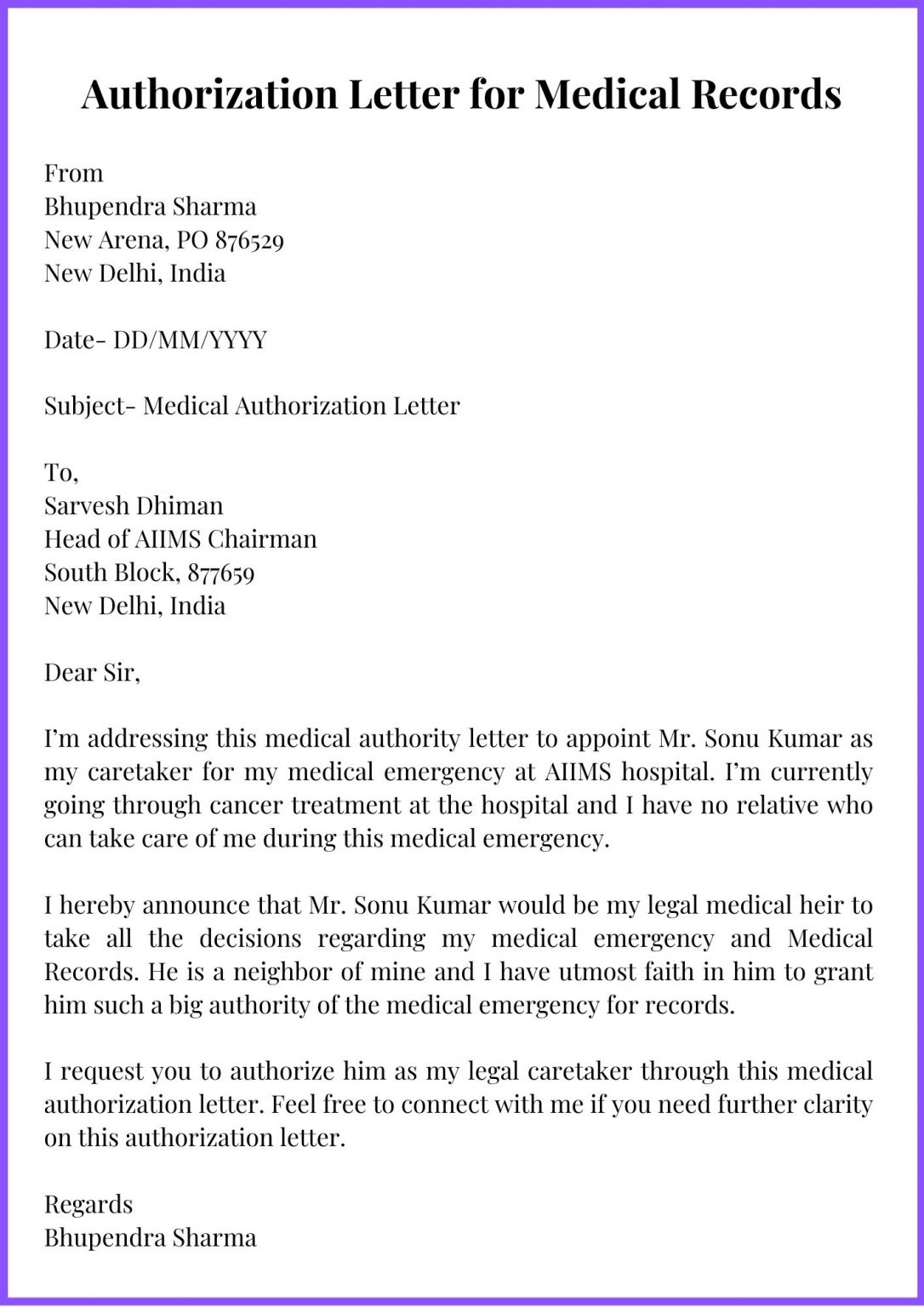 Free 6 Sample Medical Authorization Letter Templates In Pdf Gambaran
