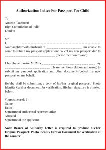 Authorization Letter For Passport Template Sample