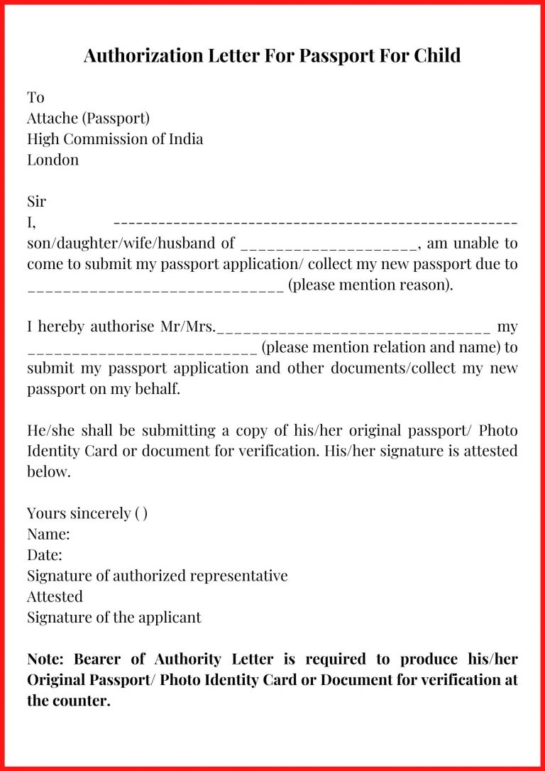 child travel authorization letter sample