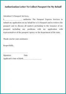 Authorization Letter For Passport Template Sample